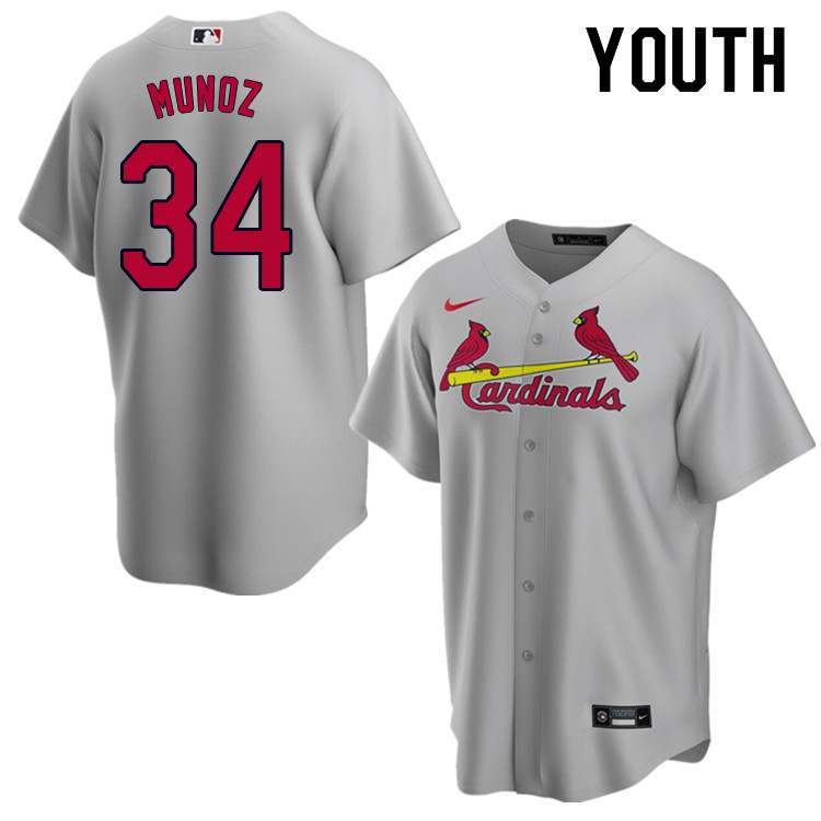 Nike Youth #34 Yairo Munoz St.Louis Cardinals Baseball Jerseys Sale-Gray